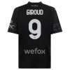 Oficiální Fotbalový Dres AC Milán Olivier Giroud 9 Čtvrtý 2023-24 Černá pro Děti